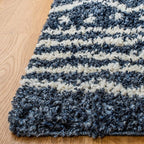 SAFAVIEH Arizona Shag Collection Accent Rug - 3'2" x 5', Slate Blue & Ivory, Design, Non-Shedding & Easy Care, 1.6-inch Thick Ideal for High Traffic Areas in Entryway, Living Room, Bedroom (ASG741L)