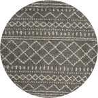 SAFAVIEH Arizona Shag Collection 8' Round Brown / Ivory ASG741B Moroccan Non-Shedding Living Room Bedroom Dining Room Entryway Plush 1.6-inch Thick Area Rug