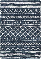 SAFAVIEH Arizona Shag Collection Accent Rug - 3'2" x 5', Slate Blue & Ivory, Design, Non-Shedding & Easy Care, 1.6-inch Thick Ideal for High Traffic Areas in Entryway, Living Room, Bedroom (ASG741L)