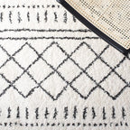 SAFAVIEH Arizona Shag Collection Area Rug - 10' x 14', Ivory & Black, Moroccan Design, Non-Shedding & Easy Care, 1.6-inch Thick Ideal for High Traffic Areas in Living Room, Bedroom (ASG741Z)