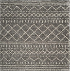 SAFAVIEH Arizona Shag Collection Area Rug - 8' Square, Brown & Ivory, Moroccan Design, Non-Shedding & Easy Care, 1.6-inch Thick Ideal for High Traffic Areas in Living Room, Bedroom (ASG741B)