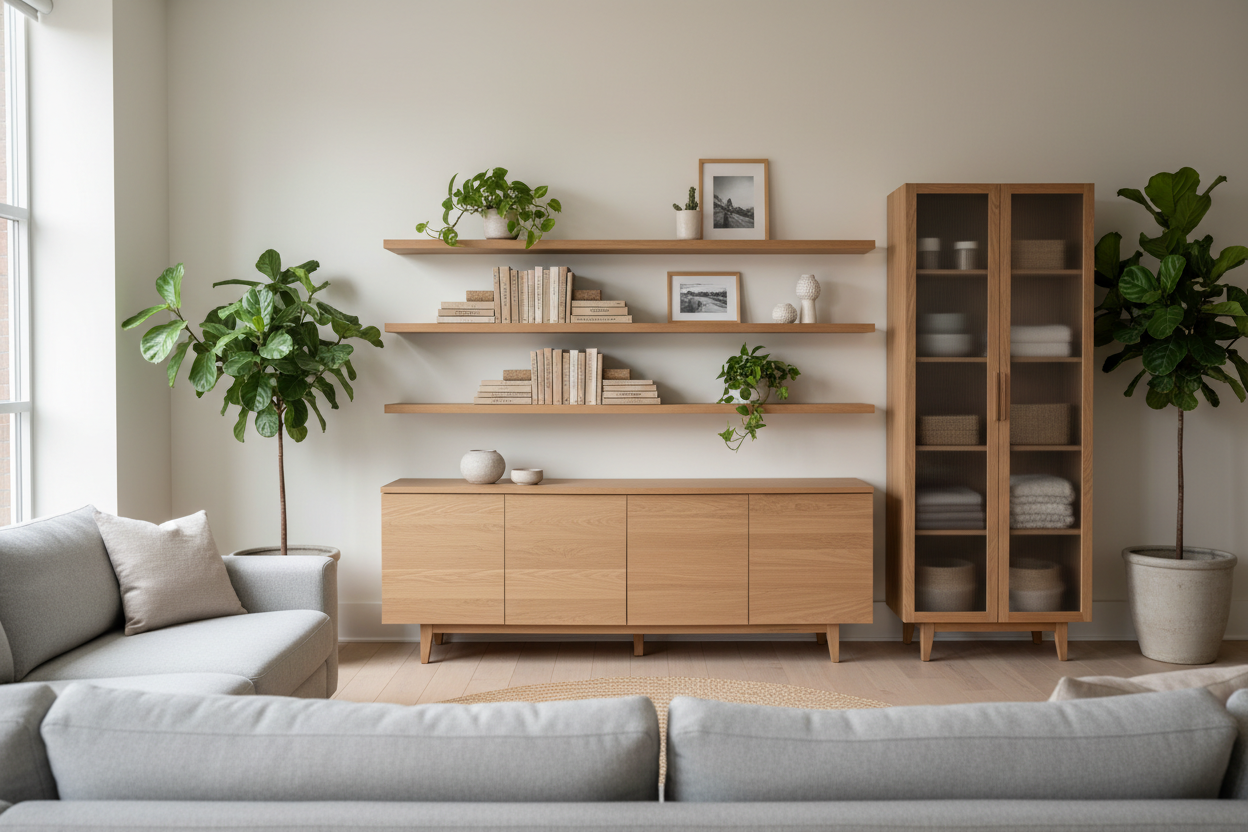 Storage & Organization

Keep your home clutter-free with our cabinets, shelves, and sideboards. These pieces combine smart storage solutions with clean aesthetics, helping you maintain a space that feels open and organized. (make it real photo)